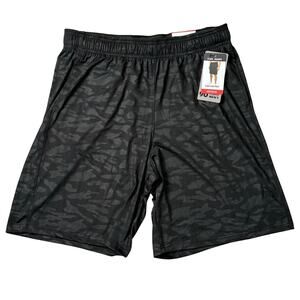 90 DEGREE by Reflex Black Athletic Flex Shorts Embossed Camo Print Men's Medium‎